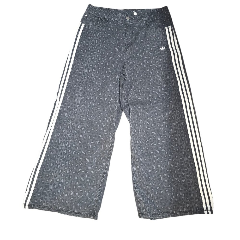 Adidas Originals Leopard Black Denim Jeans Size 35